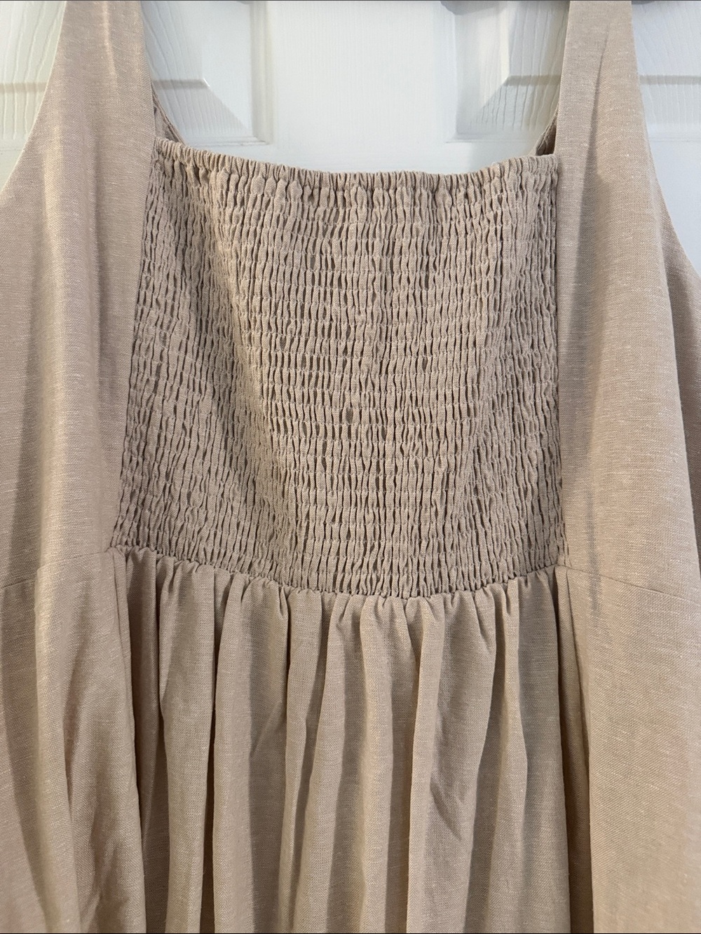 Old Navy Beige Scoop Neck Midi Dress - Picture 4 of 5